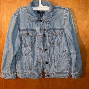 Champs cropped jean jacket. Size small.